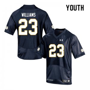 Notre Dame Fighting Irish Youth Kyren Williams #23 Navy Under Armour Authentic Stitched College NCAA Football Jersey LSE2499XG